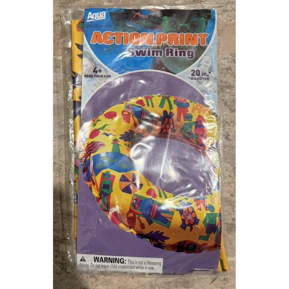 Aqua Leisure Action Print Bright Colors Summer Pool Party Toys 90's Vibes 2010